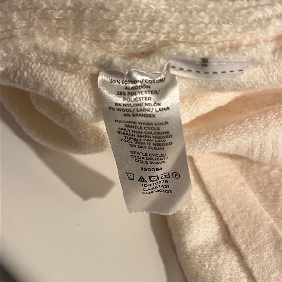 LOFT Cream V-Neck Wrap Sweater - Picture 3 of 3